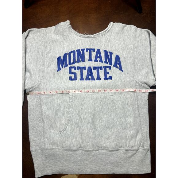 VTG 90s Montana State Champion Reverse Weave Crewneck Made in USA Size M - Picture 4 of 16